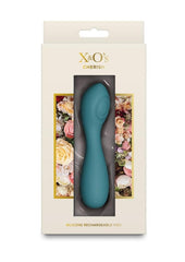 X and O's Cherish Rechargeable Silicone Curved Vibrator - Teal