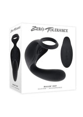 Zero Tolerance Ballin' Out Silicone Rechargeable Prostate Massager with Remote - Black