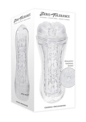 Zero Tolerance Casual Encounter Beaded Pussy Stroker with Vibrating C-Ring - Clear