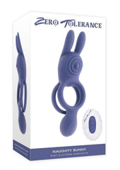 Zero Tolerance Naughty Bunny Rechargeable Silicone Vibrating Rabbit Cock Ring - Purple