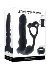 Zero Tolerance Popping P-Spot Rechargeable Silicone Massager - Black
