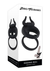 Zero Tolerance Raging Bull Rechargeable Silicone Dual Cock Ring - Black