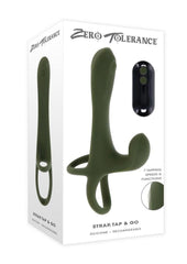 Zero Tolerance Strap Tap and Go Rechargeable Silicone Strapless Strap-On - Green