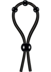 Zero Tolerance Ultimate Silicone Lasso with Adjustable Pleasure Beads - Black