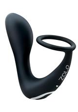 ZOLO Black Thumb Vibrating Cock Ring with Prostate Massager